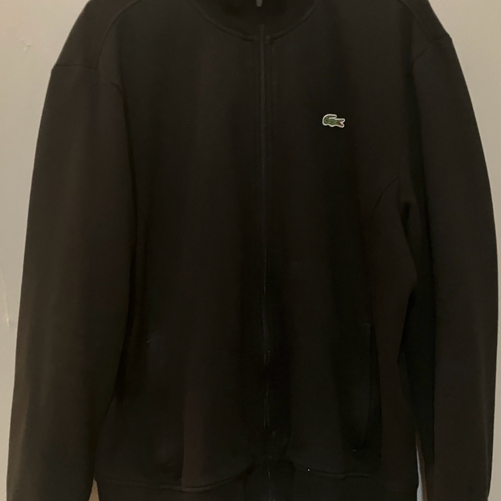 Lacoste Men's Black Bomber Track Jacket, Men’s 3XL (Fits Like L), FREE SHIPPING